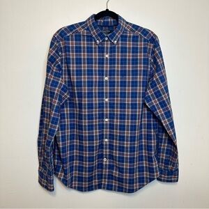 Nautica Classic Fit Blue Plaid Check Dress Button Down Shirt Sz M Medium